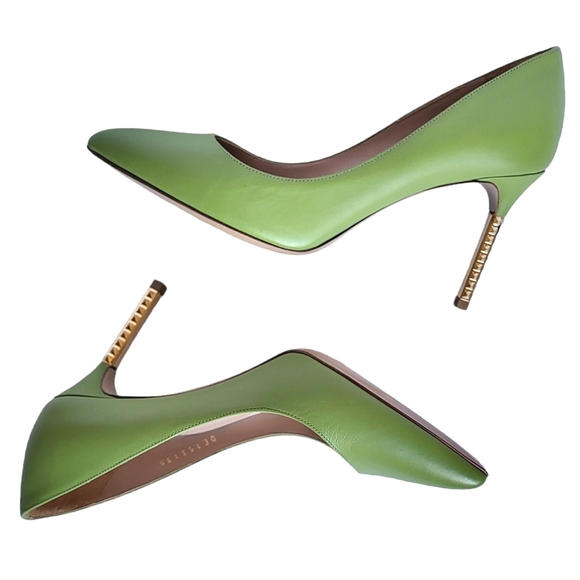 Valentino Rockstud Metal Stiletto Heel Leather Pumps 80 mm Green Apple 35 - Picture 4 of 14